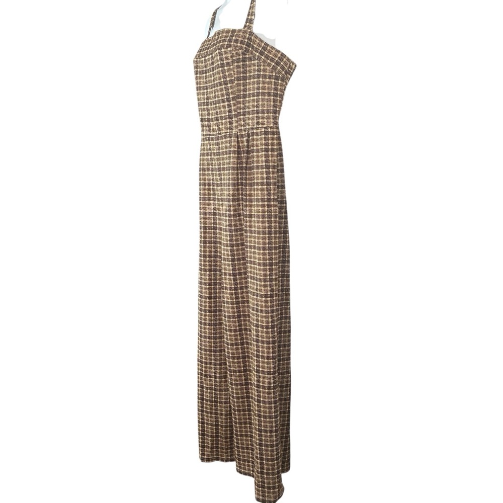 SHEIN CURVE Mod Plaid Wide Leg Jumpsuit - Picture 5 of 6